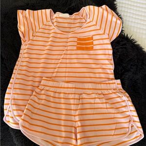 Striped Orange and White Pajama Set